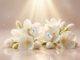Earrings - heart studs on jasmine