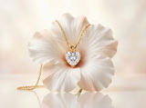 Pendants - heart pendant on hibiscus