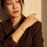 women wearing a diamond bracelet