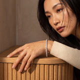 women wearing a diamond bracelet