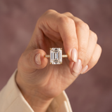 The MOHRA 5ct Emerald Halo Ring — Gold