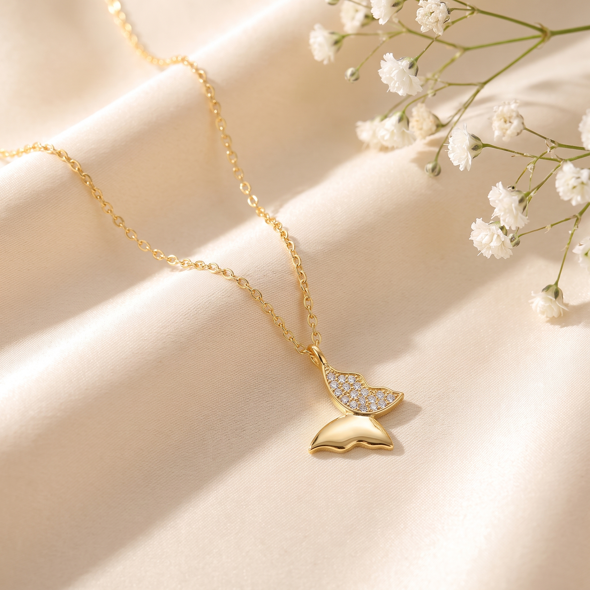 The MOHRA Butterfly Pendant, dainty moissanite butterfly necklace, close detail