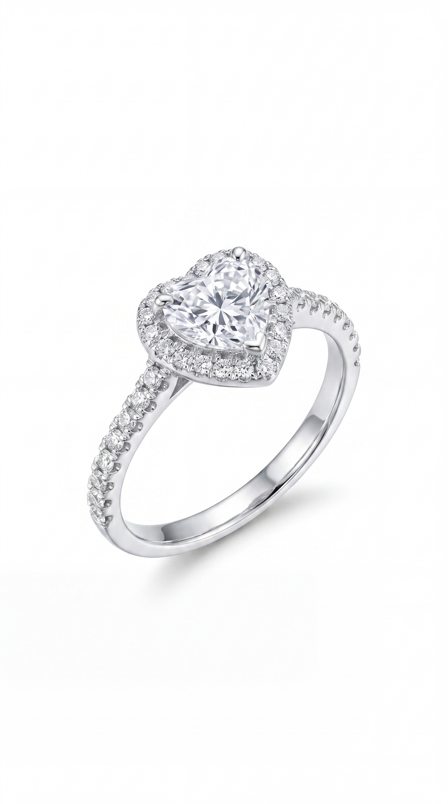 Diamond ring with a white background
