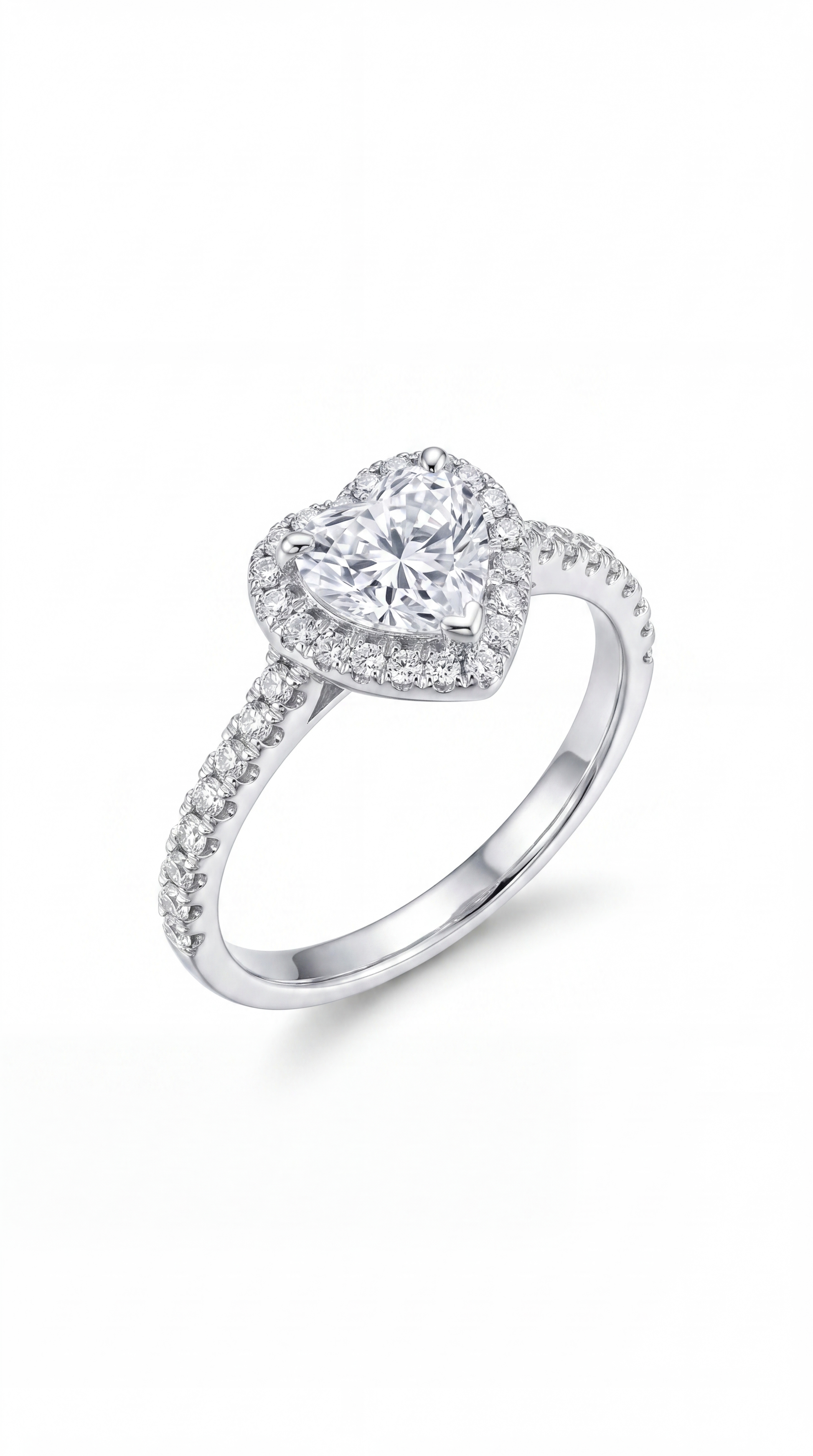 Diamond ring with a white background