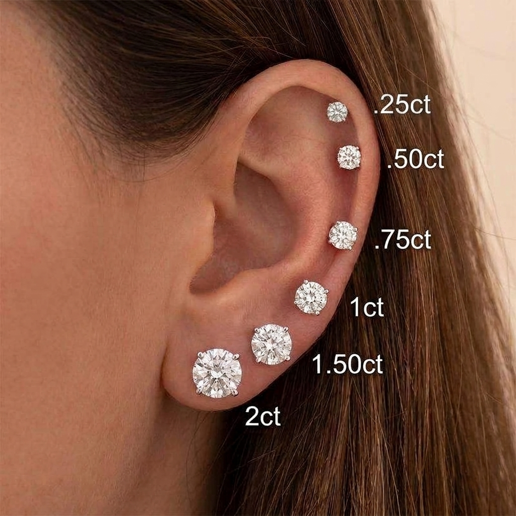 The MOHRA 2ct Solitaire Studs — Silver