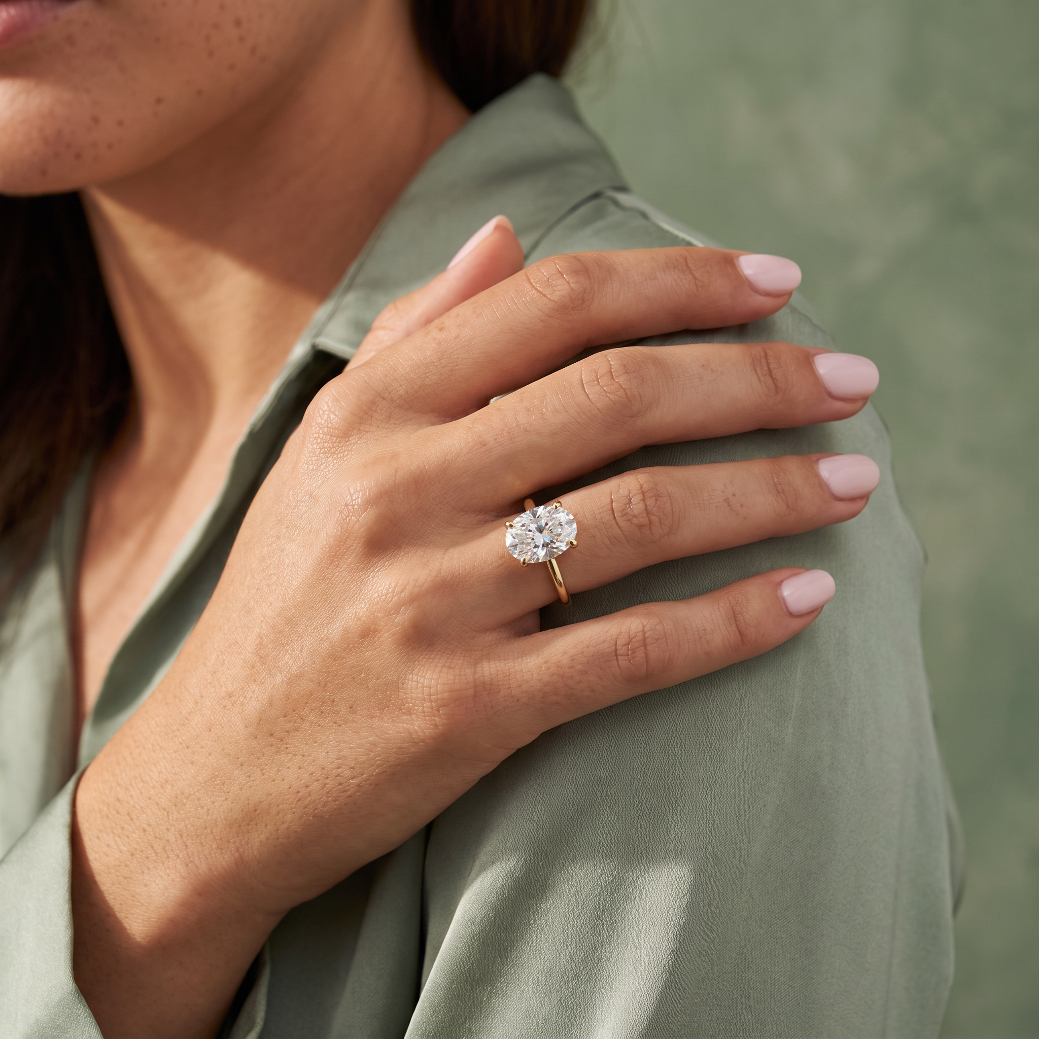 The MOHRA 5ct Oval Solitaire Ring — Gold