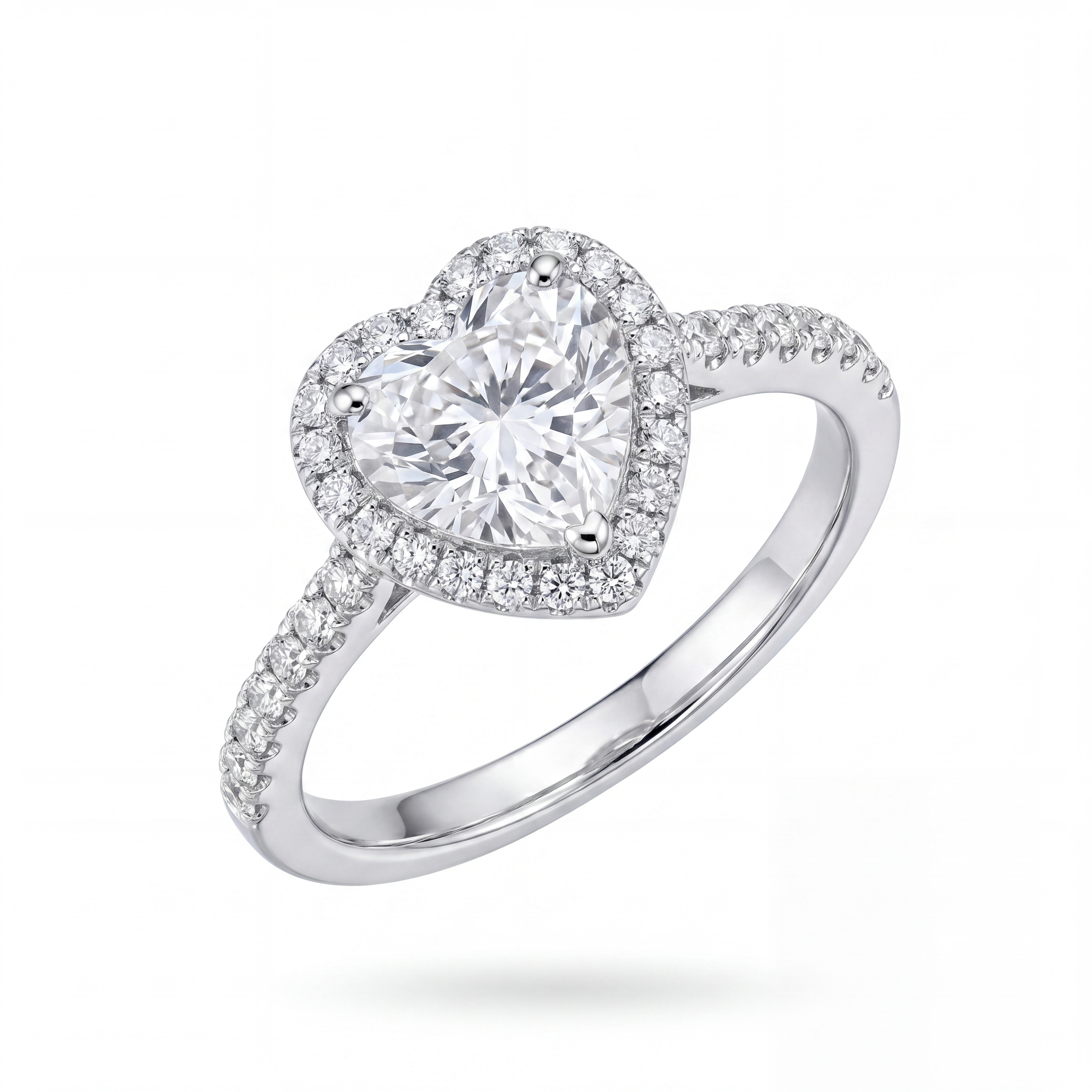 Diamond ring with a white background