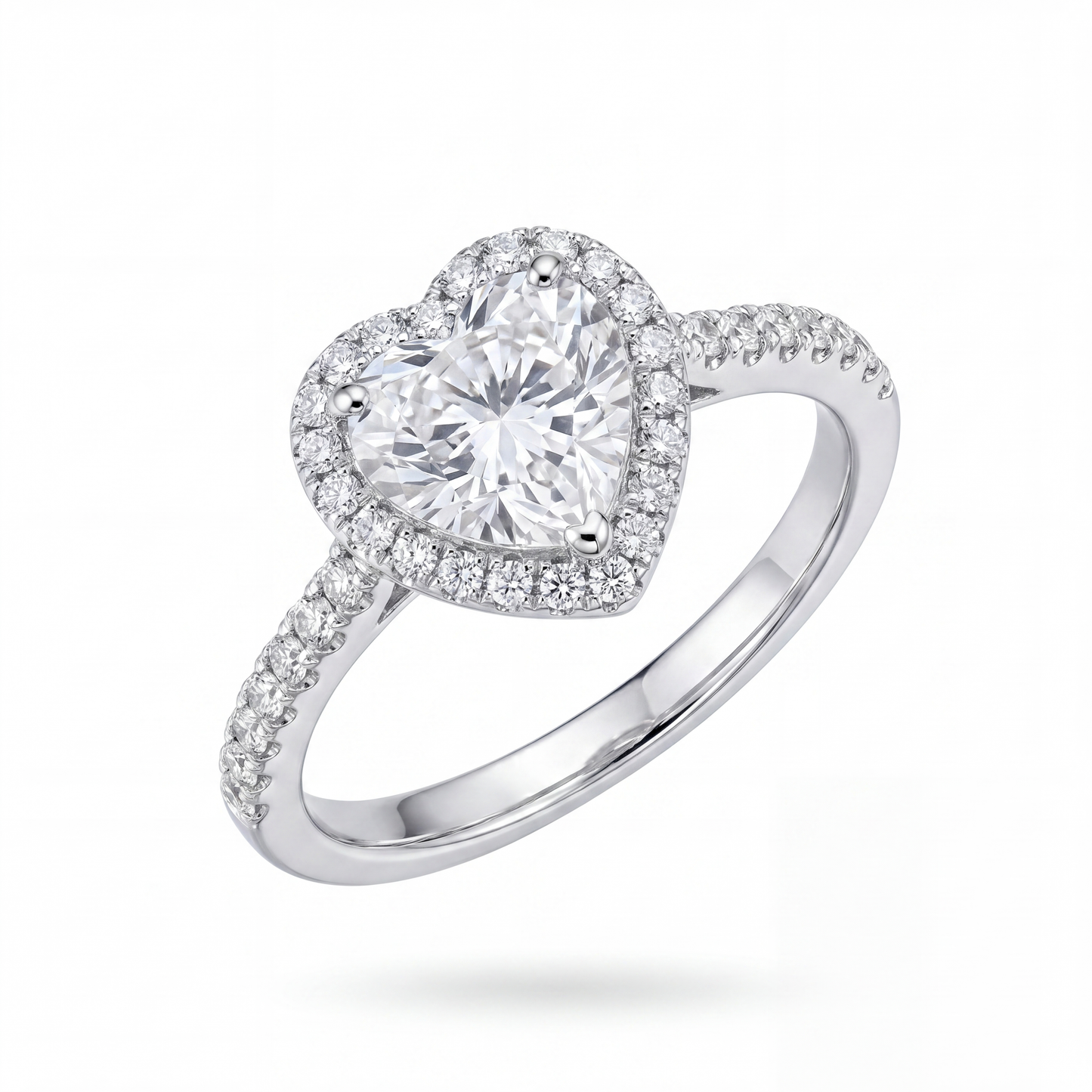 Diamond ring with a white background