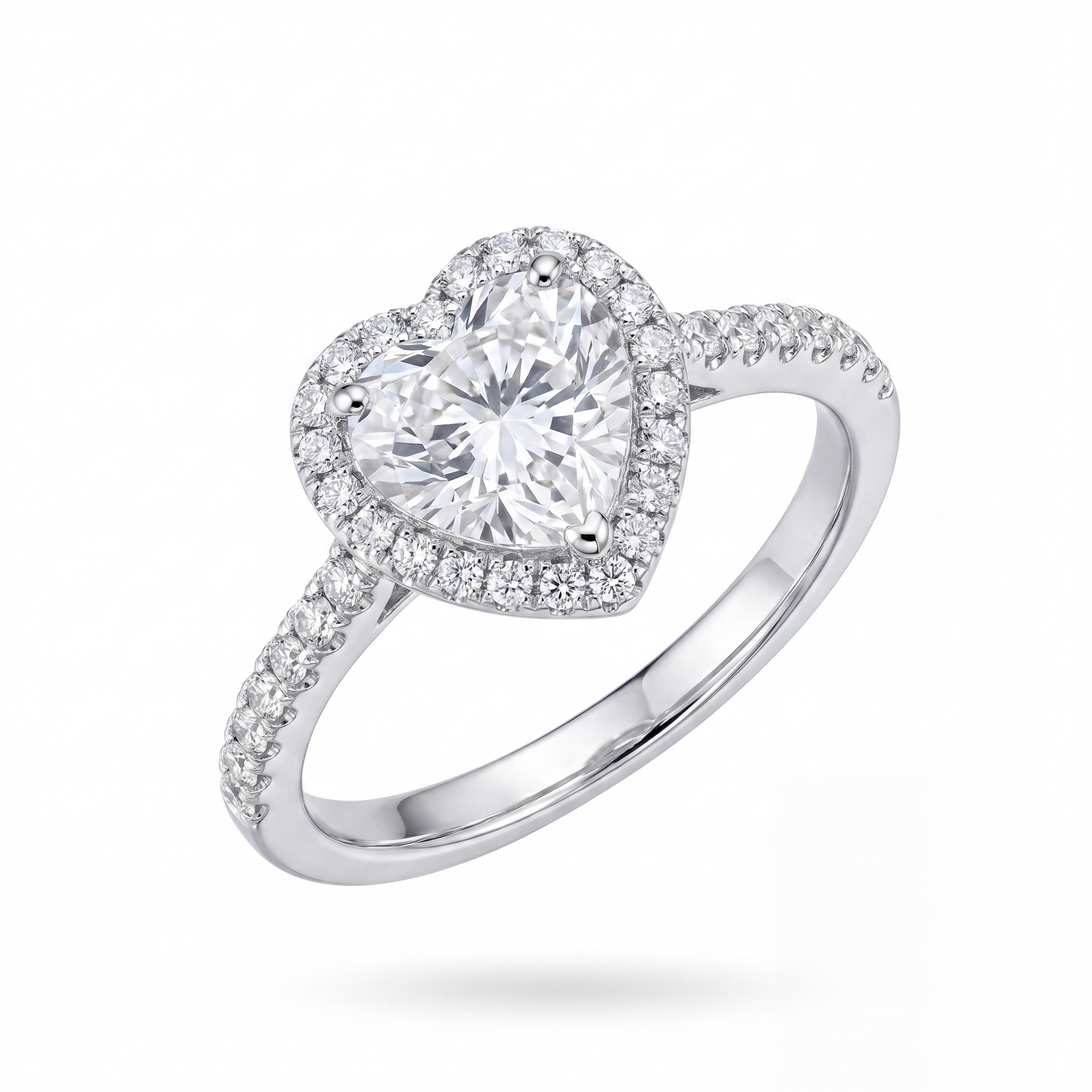 Diamond ring with a white background