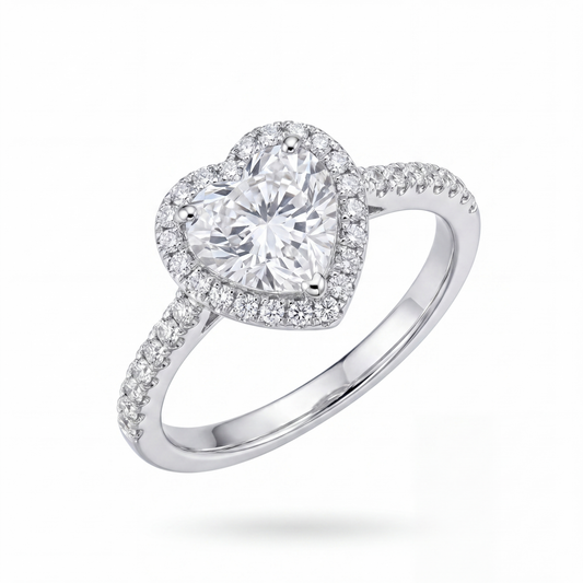 Diamond ring with a white background