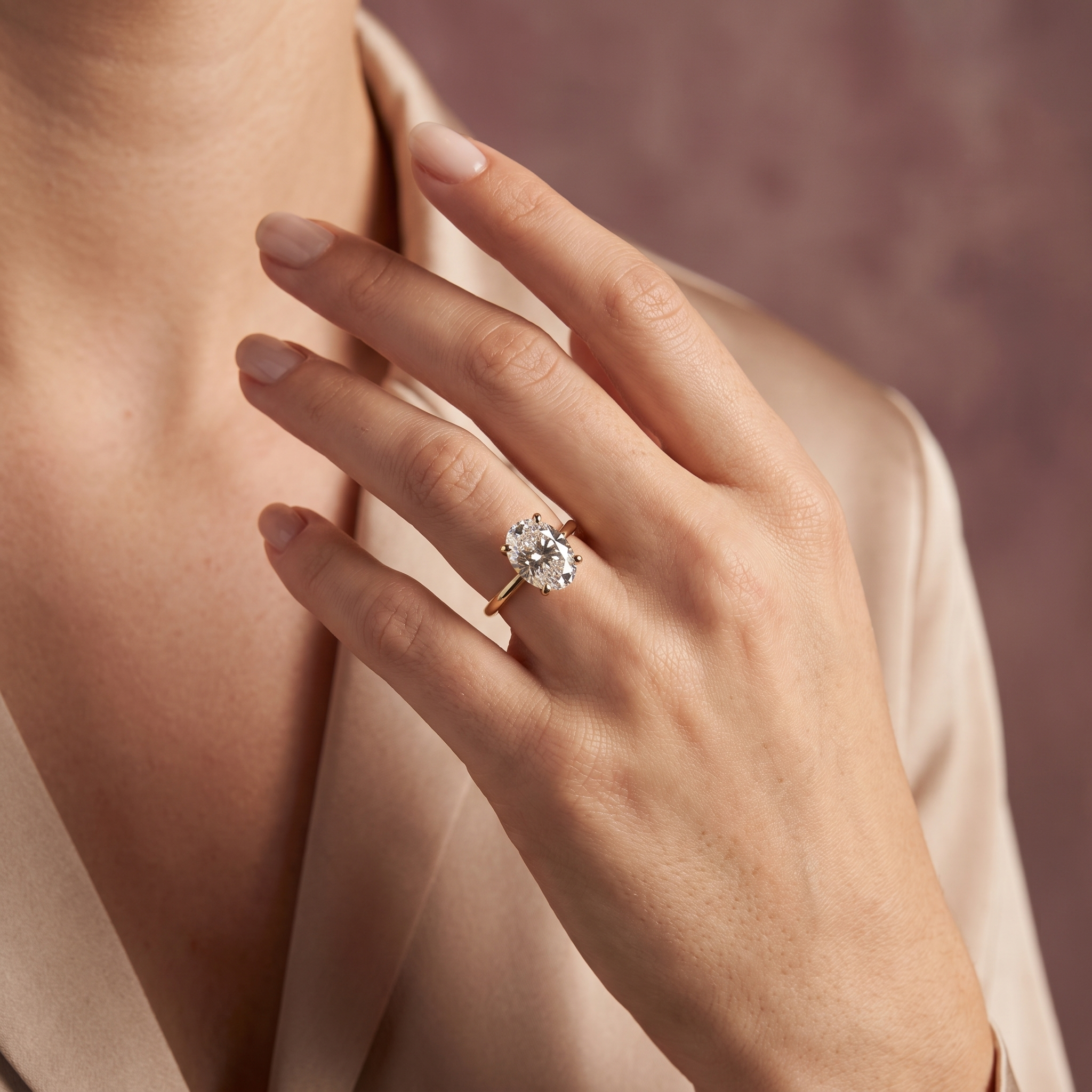 The MOHRA 5ct Oval Solitaire Ring — Gold