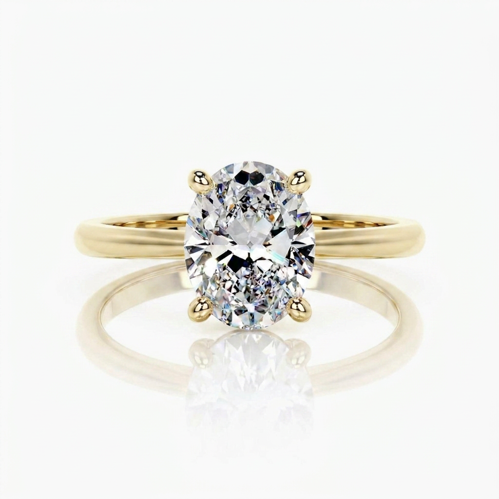 The MOHRA 5ct Oval Solitaire Ring — Gold
