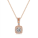 The MOHRA Square Halo Pendant — Rose Gold