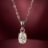 Diamond necklace on a red background