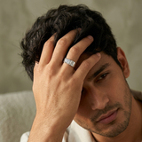 The MOHRA Men's Pavé Solitaire Ring — Silver