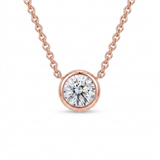 The MOHRA Bezel Solitaire Pendant — Rose Gold
