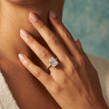 The MOHRA 5ct Emerald Halo Ring — Gold