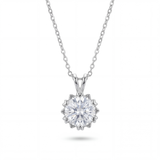 Diamond necklace on a white background